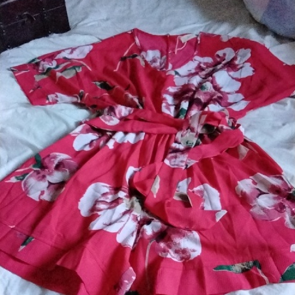 Pink Ruched Sundress with Dolman Sleeves